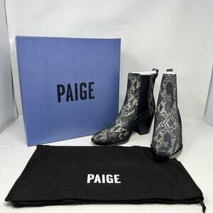 Paige Booties Womens 8 Emery Chelsea Boot Snakeskin Print Suede Western‎ Goth